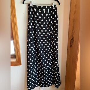 NWT Nasty Gal Longline Black and White Polka Dot Skirt Sz 6